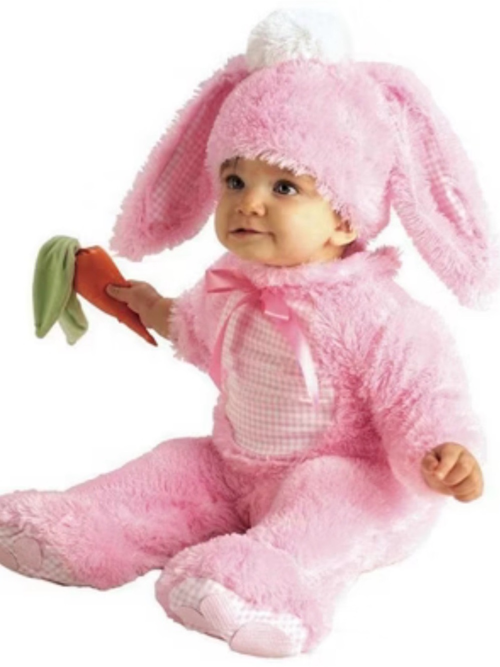 Pink Bunny Girl's Costume 6-12 months precious pink wabbit dress up w/carrot